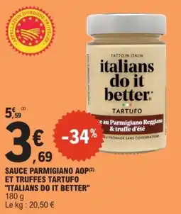 E.Leclerc italians do it better Sauce Parmigiano AOP offre