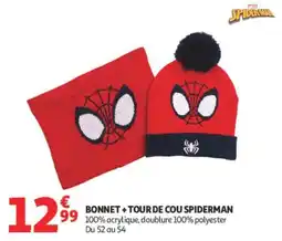Auchan SPIDERMAN BONNET + TOUR DE COU offre