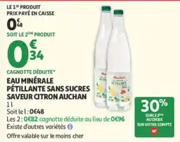 Auchan Auchan Eau minérale pétillante sans sucres offre
