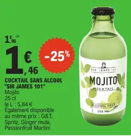 E.Leclerc Sir james 101 cocktail sans alcool mojito offre