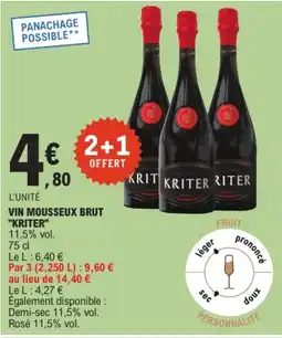 E.Leclerc KRITER Vin mousseux brut offre