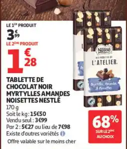 Auchan Nestlé tablette de chocolat noir offre