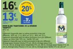 E.Leclerc Monpéyi Rhum Blanc Traditionnel offre