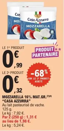 E.Leclerc Casa Azzurra Mozzarella offre