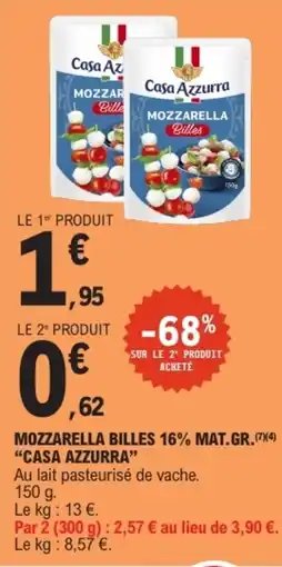 E.Leclerc Casa Azzurra Mozzarella Billes offre