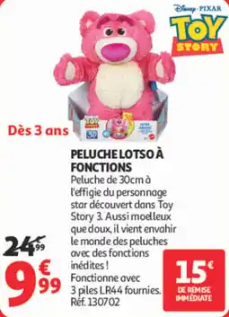 Auchan Toy story peluche lotso à fonctions offre