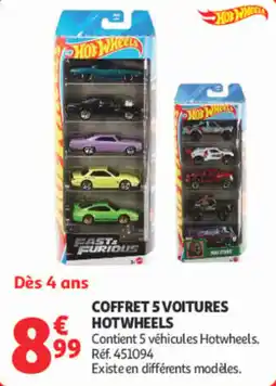 Auchan Hot Wheels COFFRET 5 VOITURES offre