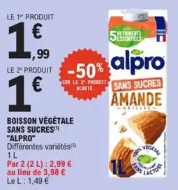 E.Leclerc alpro BOISSON VÉGÉTALE offre