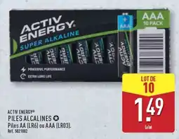 ALDI ACTIV ENERGY PILES ALCALINES offre