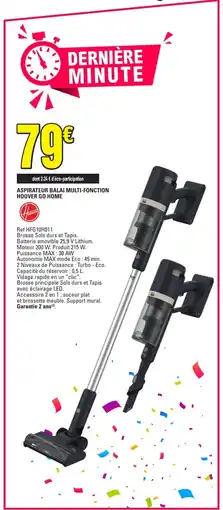 E.Leclerc Aspirateur balai multi-fonction hoover go home offre