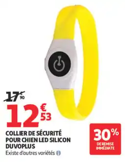 Auchan DUVOPLUS COLIER DE SÉCURITÉ POUR CHIEN LED SILICON offre