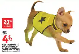 Auchan DUVOPLUS Gilet de sécurité pour chien fluo offre