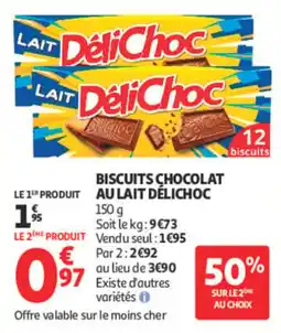 Auchan DéliChoc Biscuits chocolat au lait offre