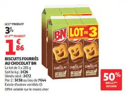 Auchan BN Biscuits fourrés au chocolat offre