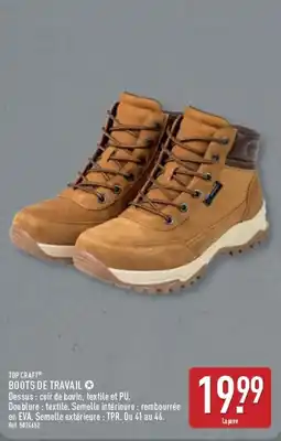 ALDI TOP CRAFT BOOTS DE TRAVAIL offre