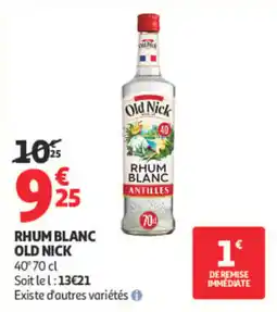 Auchan Old Nick RHUM BLANC offre
