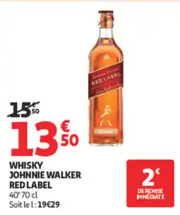 Auchan JOHNNIE WALKER WHISKY RED LABEL offre