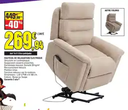 E.Leclerc FAUTEUIL DE RELAXATION ÉLECTRIQUE offre