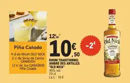 E.Leclerc Old Nick Rhum Traditionnel Ambre des Antilles offre