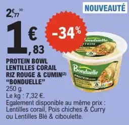 E.Leclerc Bonduelle Protein Bowl Lentilles Corail Riz Rouge & Cumin offre