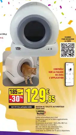 E.Leclerc Maison de toilette automatique pour chat offre