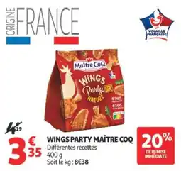 Auchan Maître Coq Wings Party Nature offre