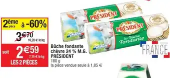 Cora x Carrefour Bûche fondante chèvre 24% M.G Président offre