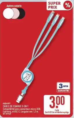 ALDI AMBIANO CÂBLE DE CHARGE 3-EN-1 offre