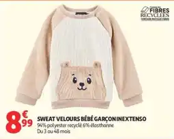 Auchan INEXTENSO SWEAT VELOURS BÉBÉ GARÇON offre