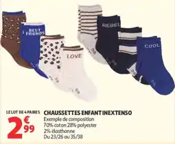 Auchan INEXTENSO CHAUSSETTES ENFANT offre
