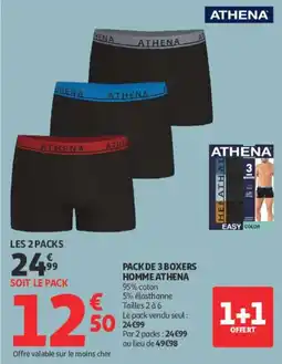 Auchan Athena 3 boxers homme offre