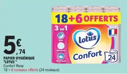 E.Leclerc LOTUS Papier hygiénique Confort Rose offre