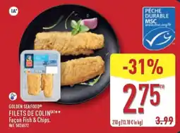 ALDI GOLDEN SEAFOOD FILETS DE COLIN offre