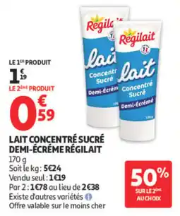 Auchan Regilait Lait concentré sucré demi-écrème offre