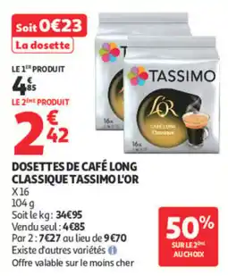 Auchan TASSIMO DOSETTES DE CAFÉ LONG CLASSIQUE offre