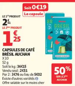 Auchan Auchan brésil capsules de cafe offre