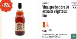 La Vie Claire UBERTI Vinaigre de cidre 50 extraits végétaux bio offre