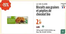 La Vie Claire La Vie Claire Biscuits aux graines et pépites de chocolat bio offre