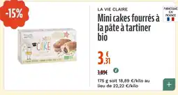 La Vie Claire LA VIE CLAIRE Mini cakes fourrés à la pâte à tartiner bio offre