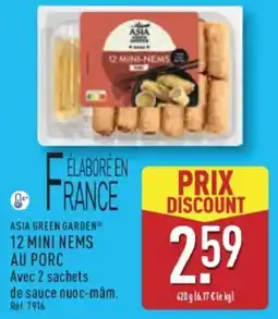 ALDI ASIA GREEN GARDEN 12 MINI NEMS AU PORC offre