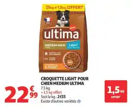 Auchan ultima CROQUETTE LIGHT POUR CHIEN MEDIUM offre