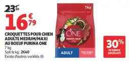 Auchan PURINA ONE CROQUETTES POUR CHIEN ADULTE MEDIUM/MAXI AU BOEUF offre