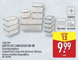 ALDI CROFTON BOÎTES DE CONSERVATION offre