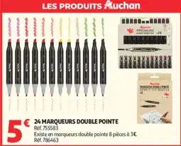 Auchan Auchan 24 marqueurs double pointe offre