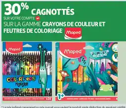Auchan Maped Sur la gamme crayons de couleur et feutres de coloriage offre