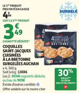 Auchan Poulet Saint-Jacques Cuisinées à la Bretonne offre