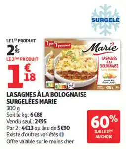 Auchan Marie Lasagnes à la bolognaise offre