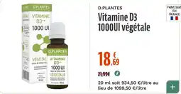 La Vie Claire D.PLANTES Vitamine D3 offre
