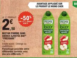 E.Leclerc PRESSADE Nectar pomme sans sucres ajoutés bio offre