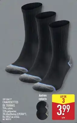 ALDI TOP CRAFT CHAUSSETTES DE TRAVAIL offre